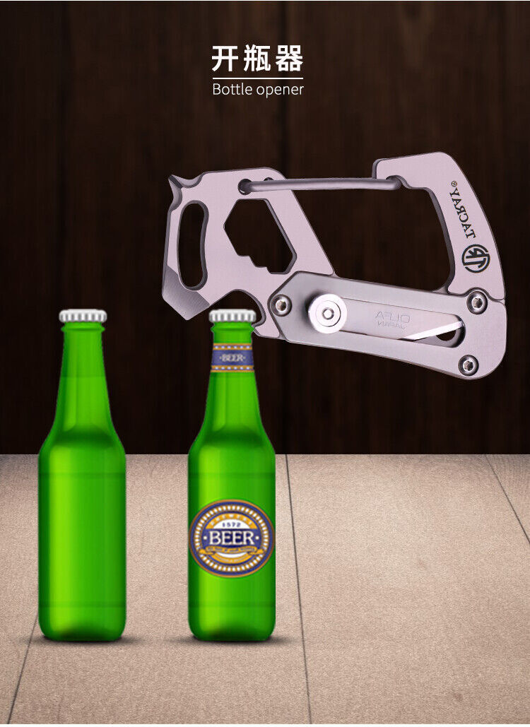 Titanium Alloy Keychain EDC Multifunction Tool Wrench Screwdriver Bottle Opener