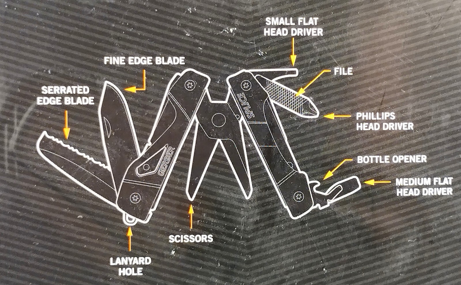 Gerber Gear Splice Pocket 9-in-1 Multi-Tool Color: Black