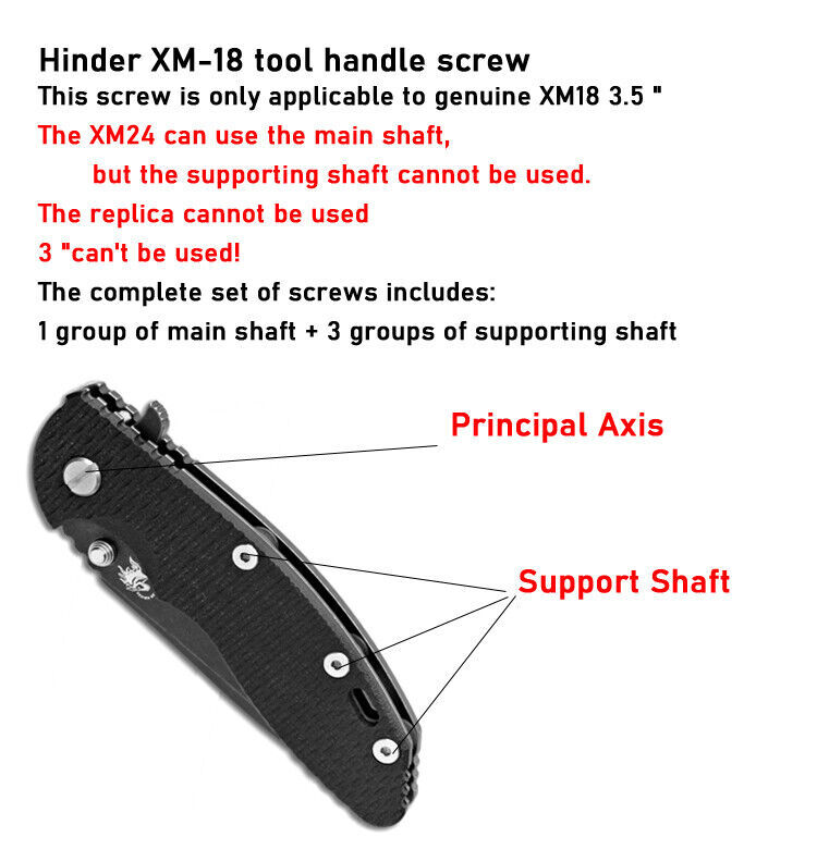 New Handle Screws for Rick Hinderer XM-18 3.5″ Multiple Colors