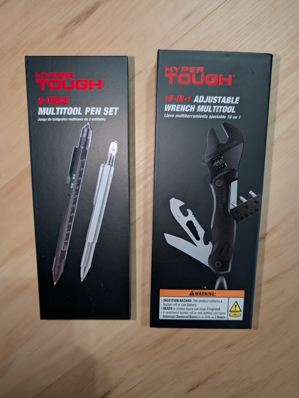 Hyper Tough 16-in-1 Wrench Multitool & 2-Piece Pen Set, Stainless Steel