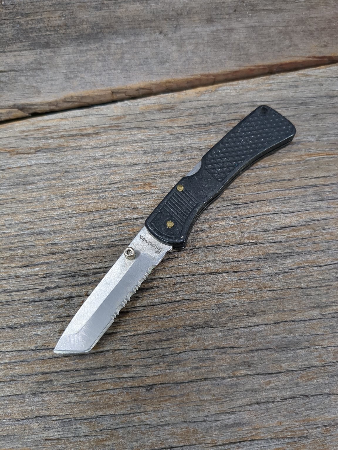 Barracuda Folding Pocket Knife Partially Serrated Stainless Steel China