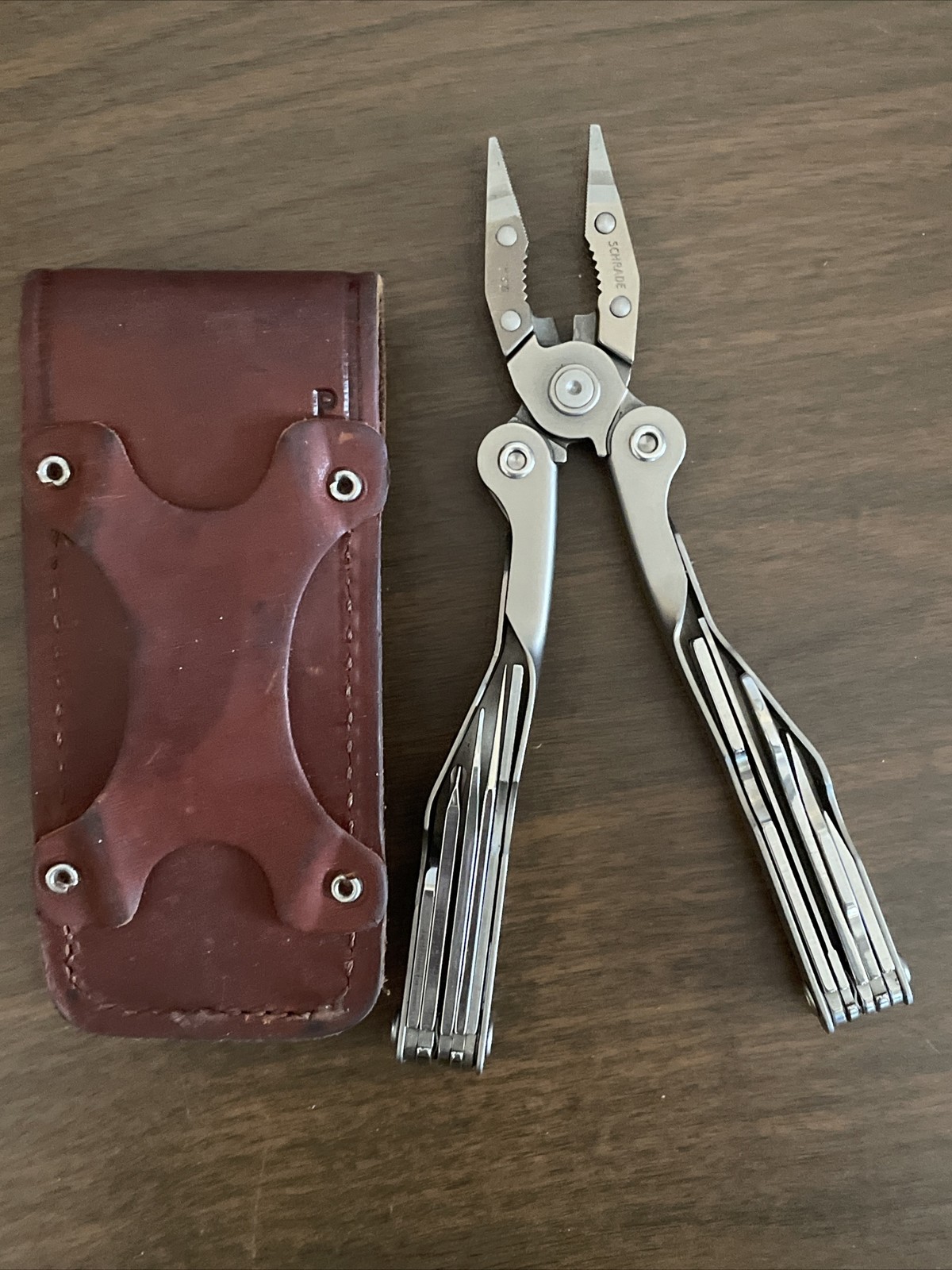 Vintage Schrade Tough Tool ST1 Multi-Tool w/ Leather Sheath USA