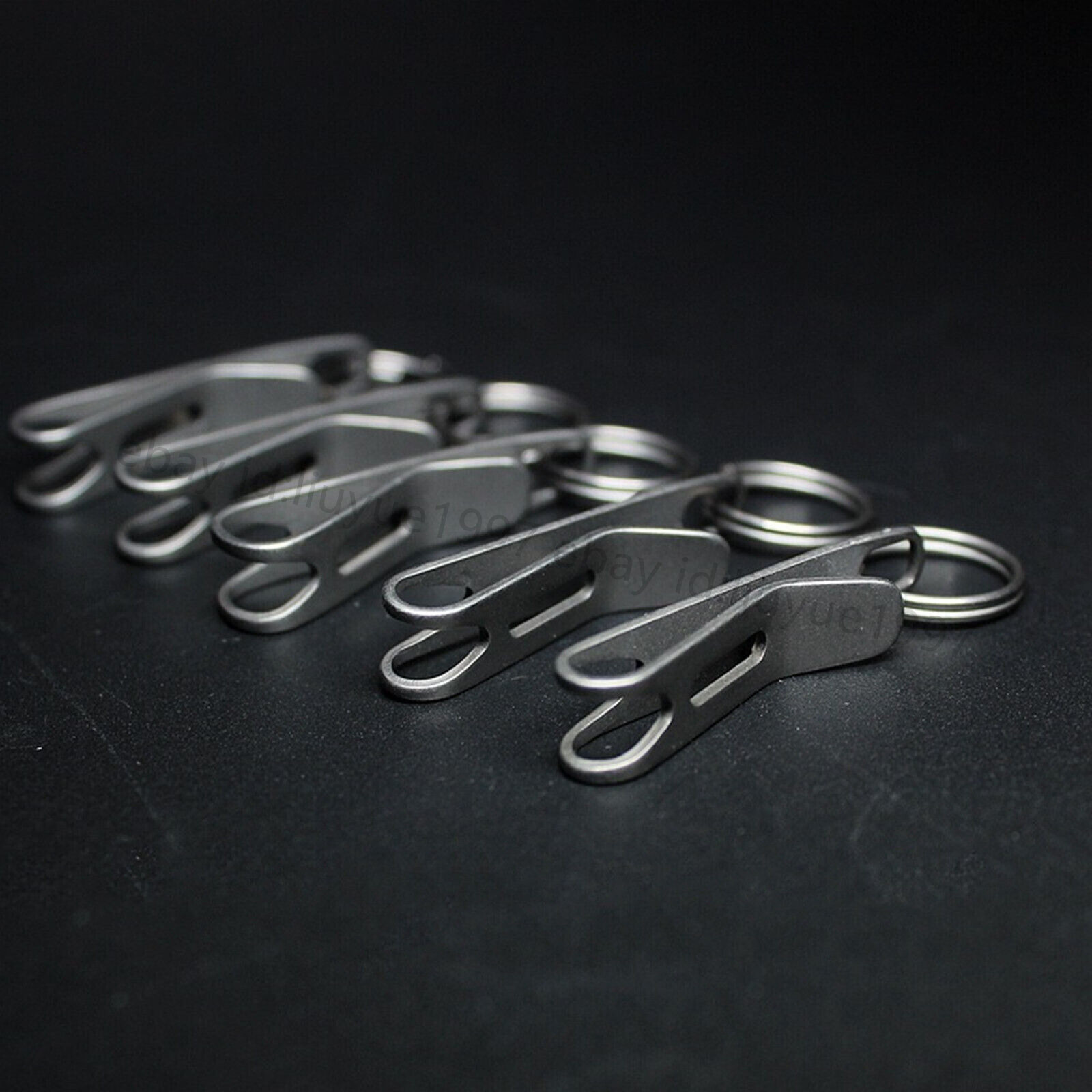 Titanium Mini Edc Gear Pocket Suspension Clip Hanger Tool Key Ring Keychain