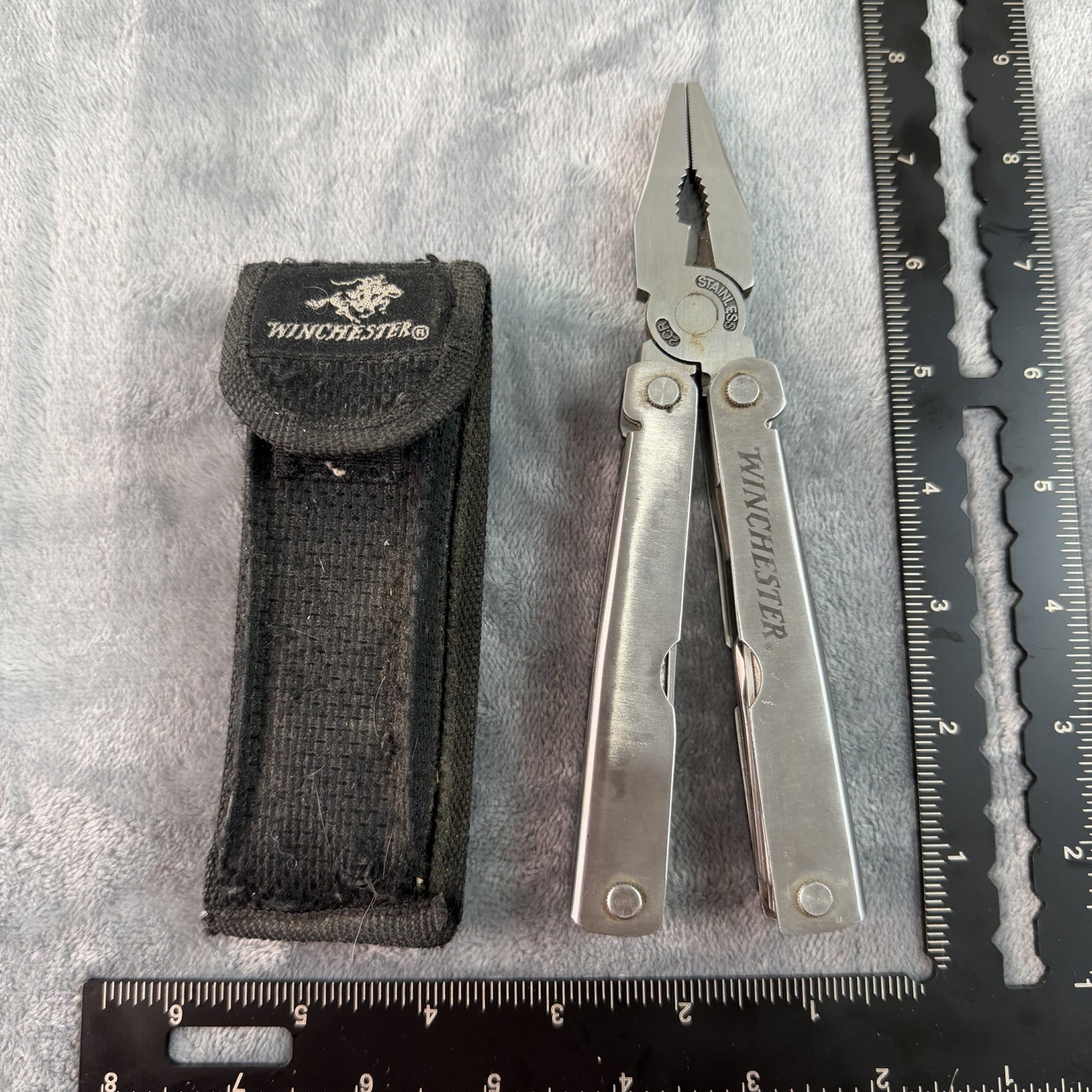 Vtg Winchester Muli Tool Pocket Pliers Stainless Steel 10 Tools in 1 B308