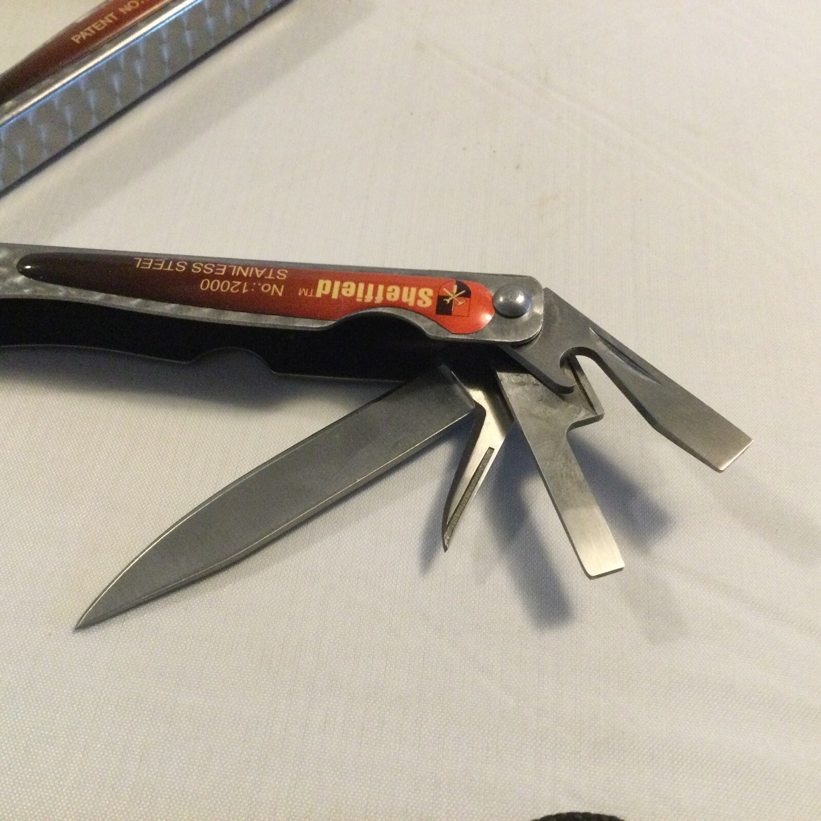 Sheffield #12000 Stainless Steel Multi Tool Pliers Knife Scaler With Belt Case