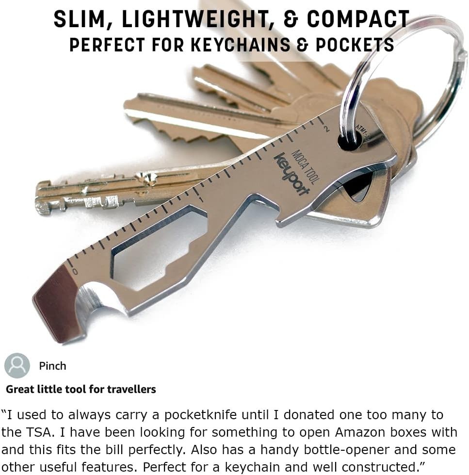 Stainless Steel Keychain Multitool 10-in-1 Compact Travel EDC Gear