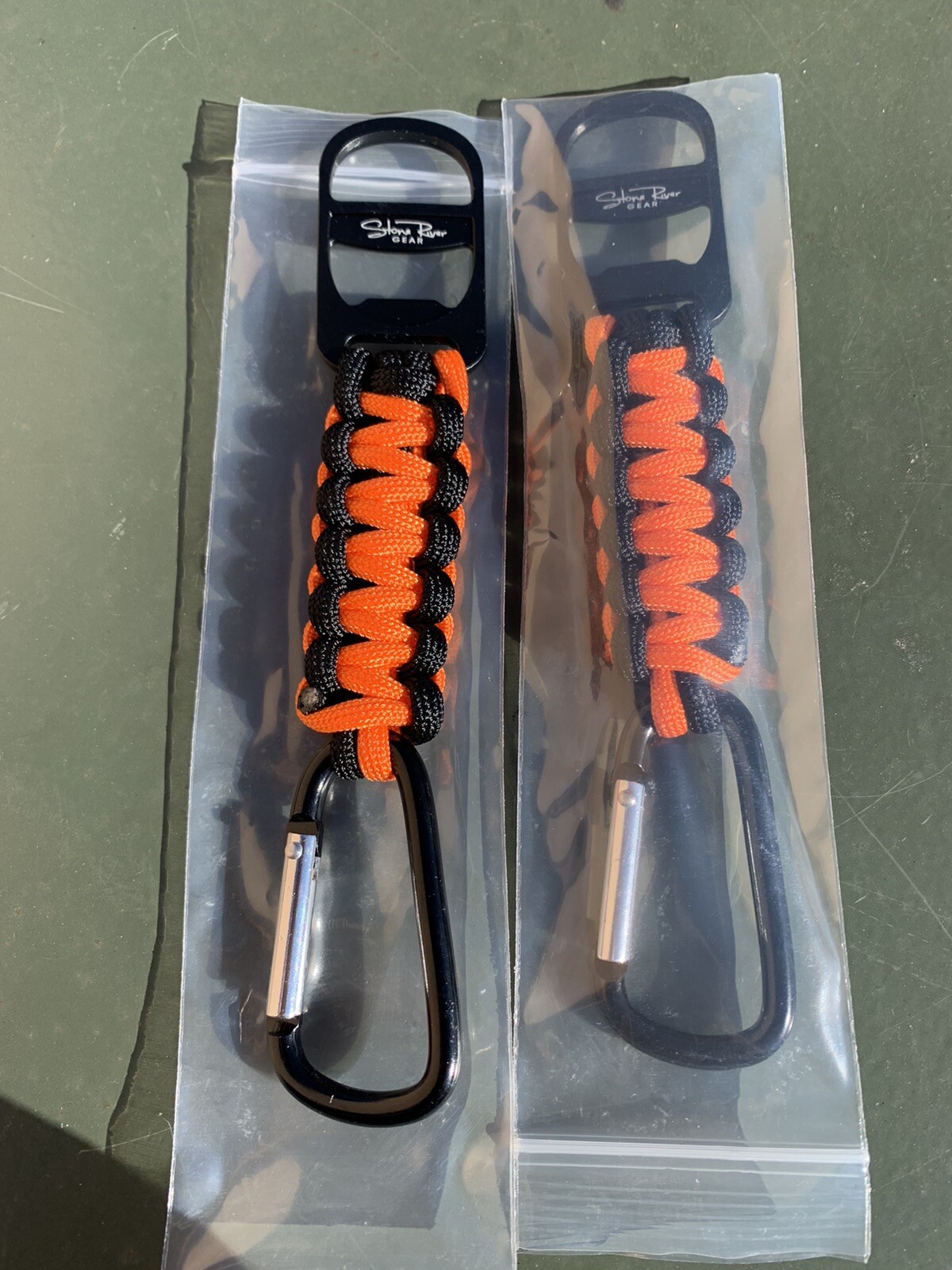 Lot 2 NEW Stone River Gear Paracord Keychain With Bottle Opener & Carabiner
