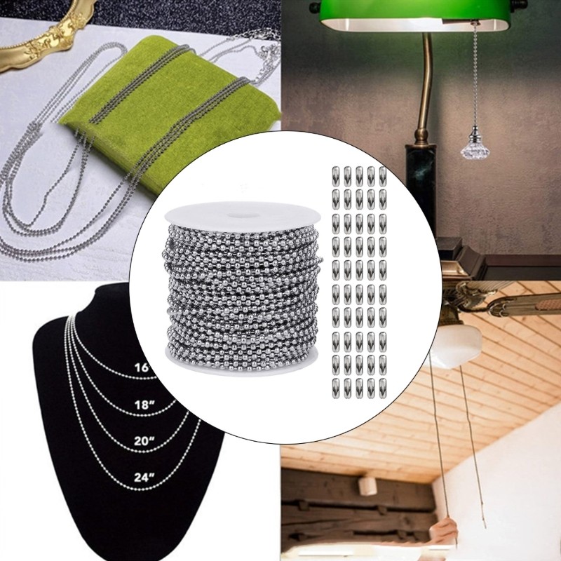 Sturdy Stainless Steel Beaded Waist Chain for Men and Women 50 Pcs Clasps
