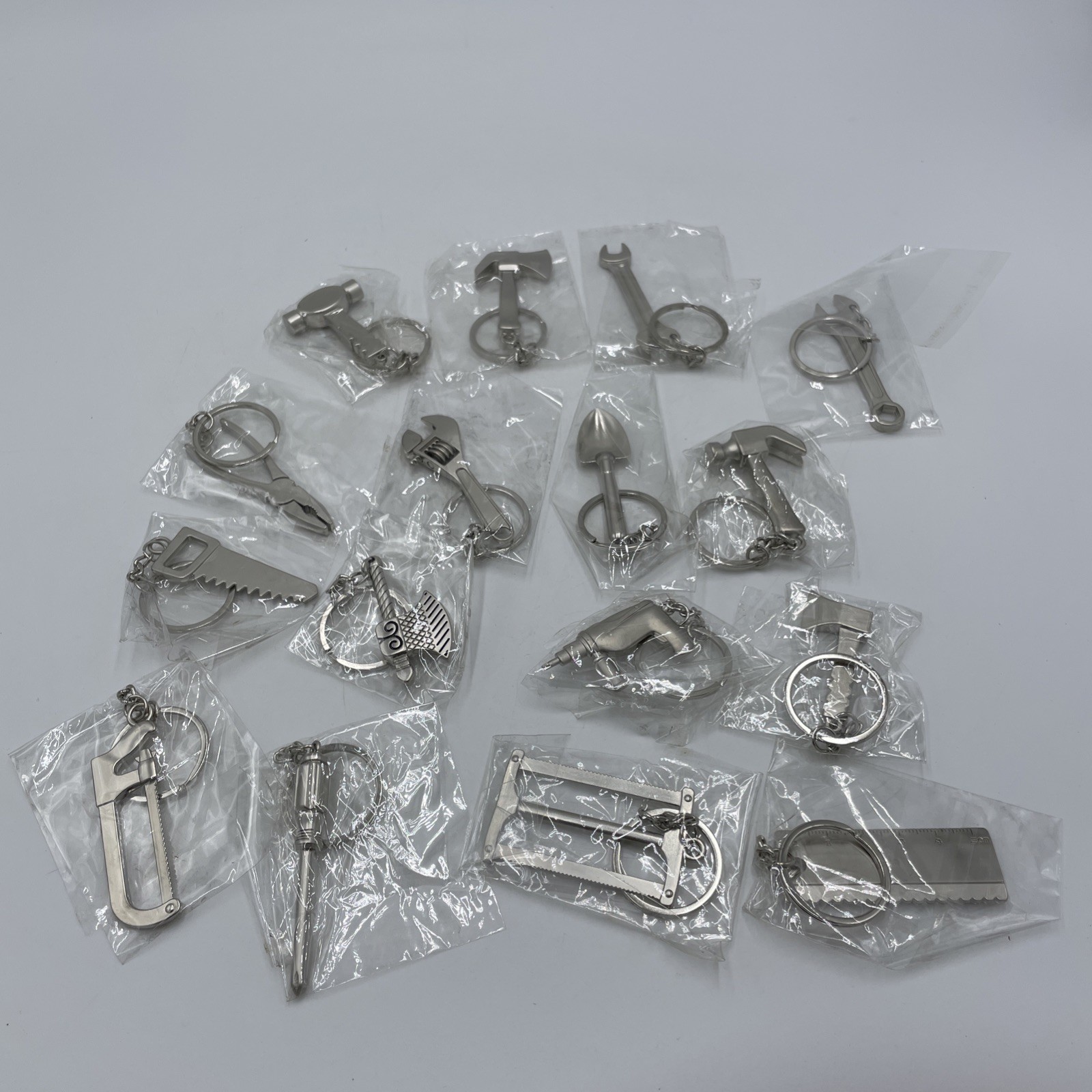 Goldengulf 16 Pc Keychains Pretend Play Set Mini Multi Tools Metal Party Favors