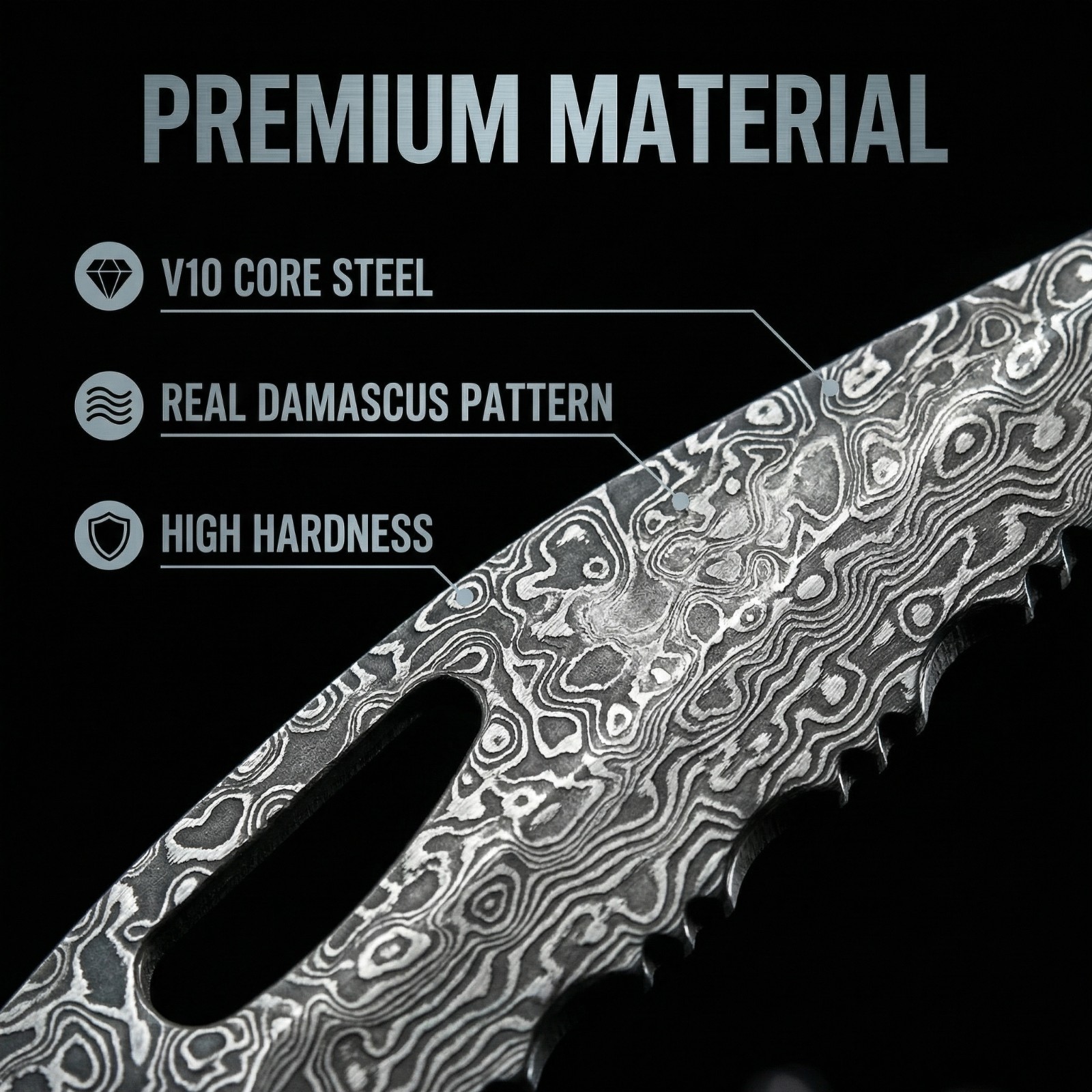 [USA STOCK] VG10 Damascus Main & Saw Set For Leatherman Charge TTI Wave 2pcs