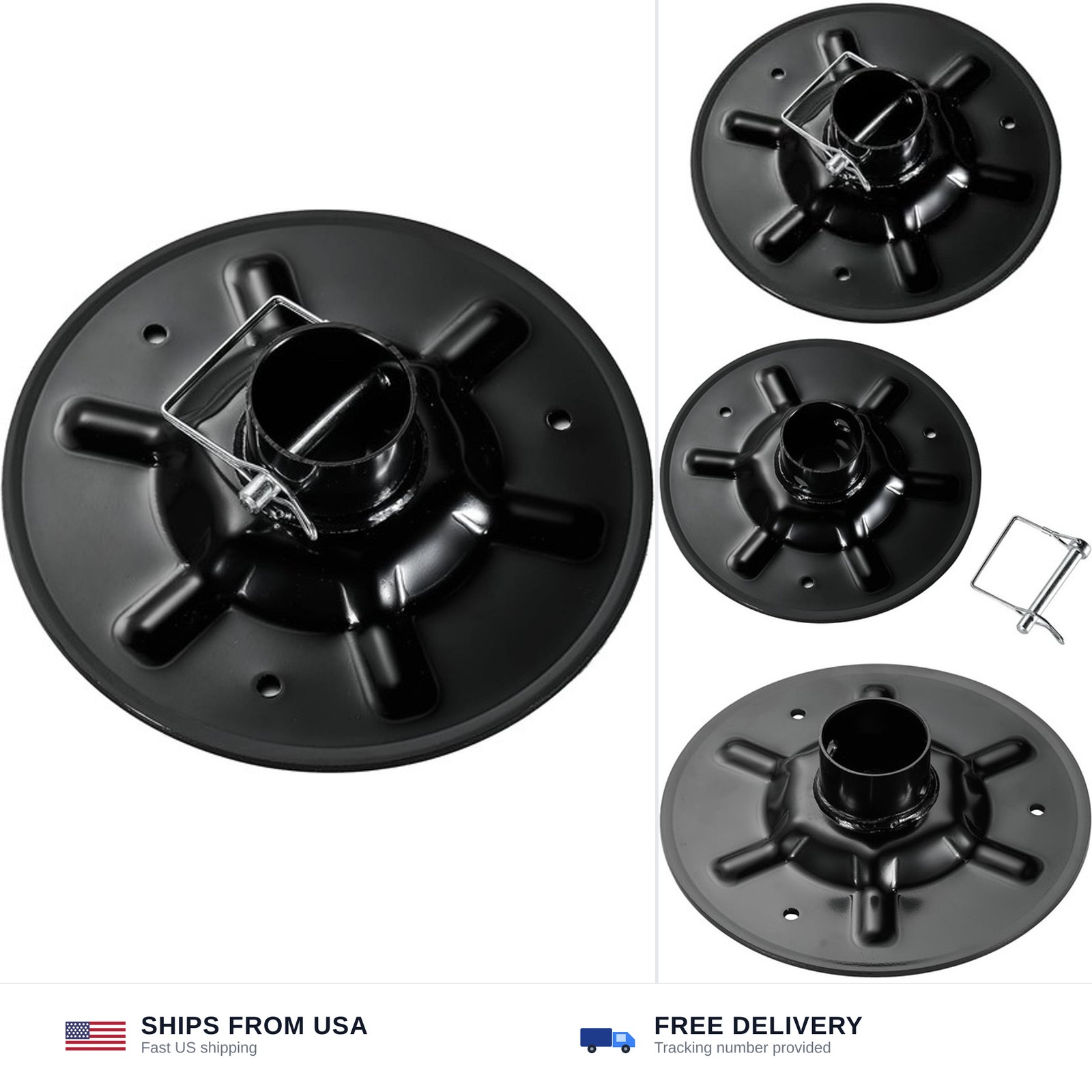 377962 Replacement Rear Jack Foot Pad with Attachment Pins,9″Diameter, Fits 2…