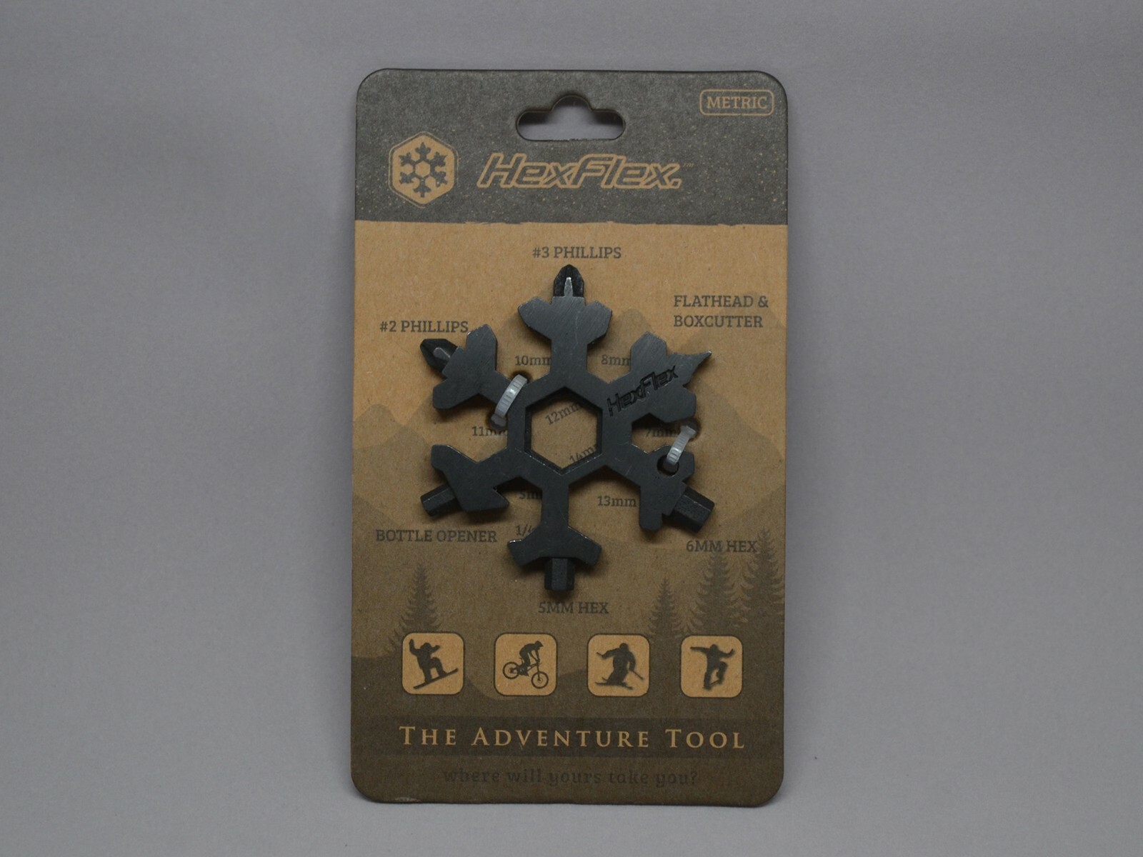 HexFlex Snowflake Multi-Tool Metric (Oxidized Black)