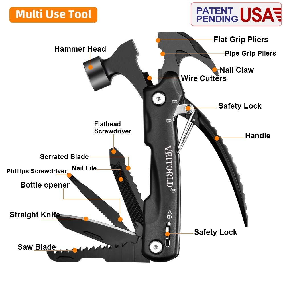 All in Tools Mini Hammer Multitool, Fathers Day, Unique Gifts for Men Dad Hus…