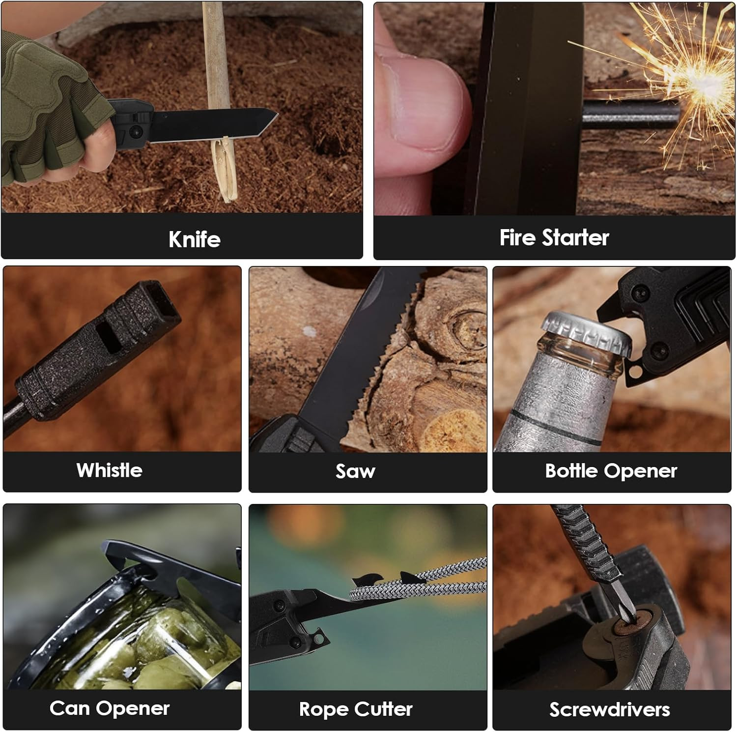 Multitool Knife, Multi Tool Pocket Knife for Men, 17-In-1 Folding Knife Camping