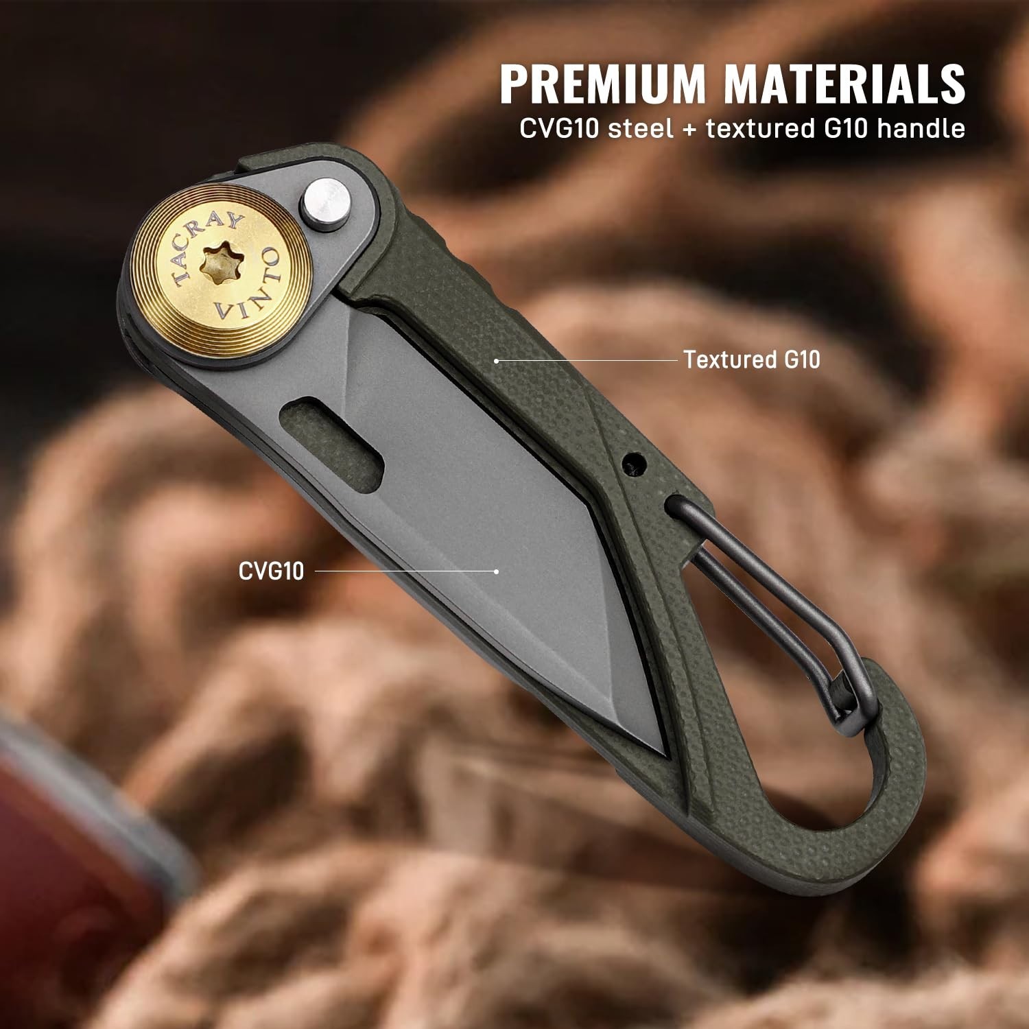 5-in-1 Compact Pocket Knife Multitool – Utility Knife, Seatbelt Cutter, Bottle O