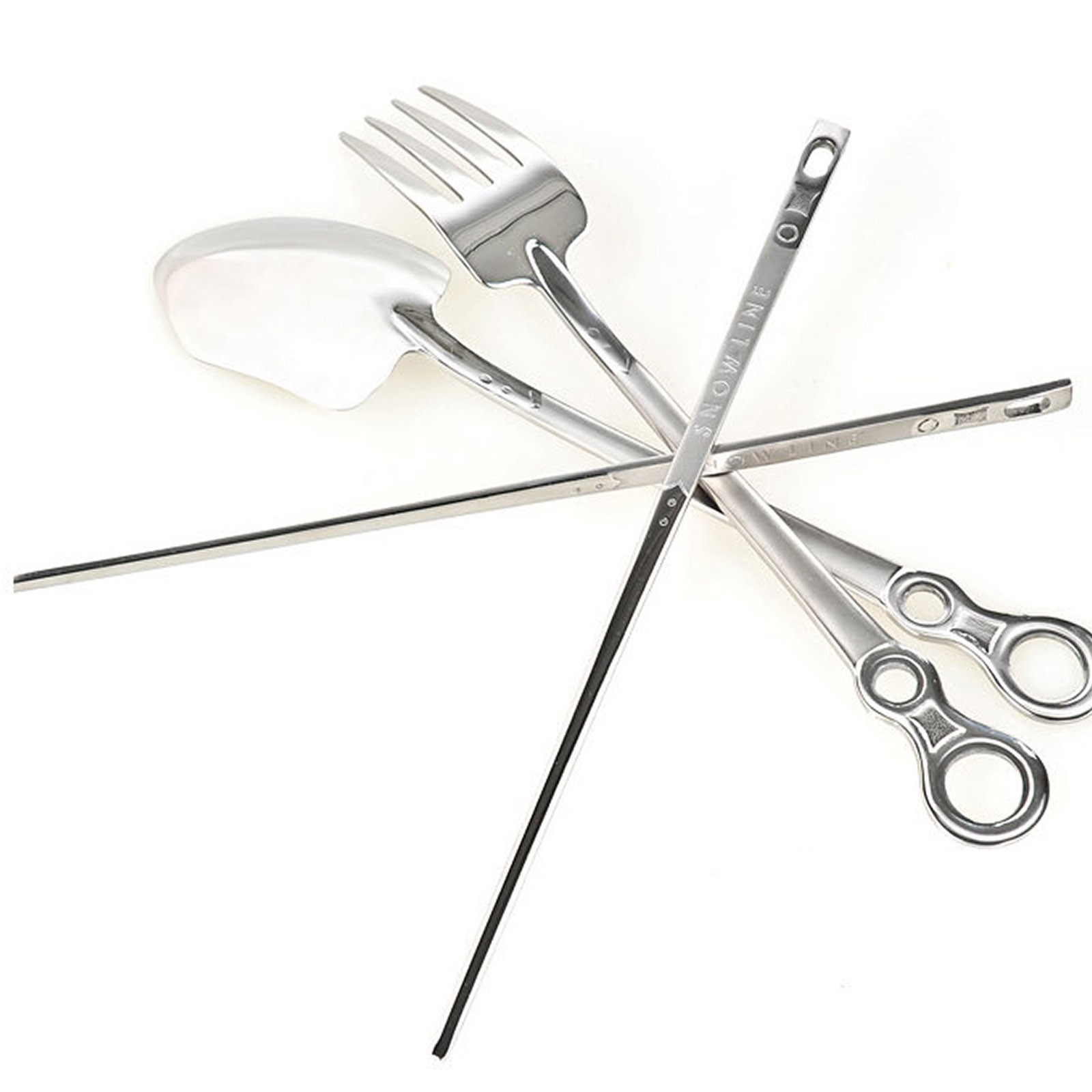 Stainless Camping Spoon Fork Chopstick Set Tableware Cutlery Portable Pouch