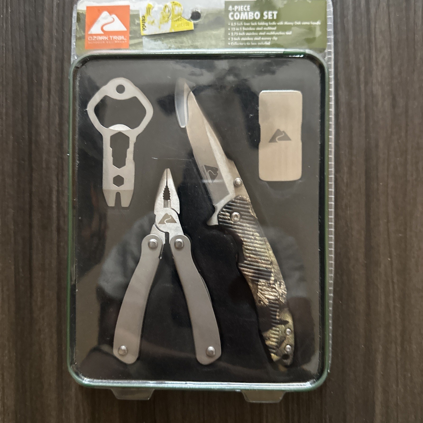 Ozark Trail Knife Combo Set, 4 Pieces Money Clip Multi tool & Knife Camping Kit