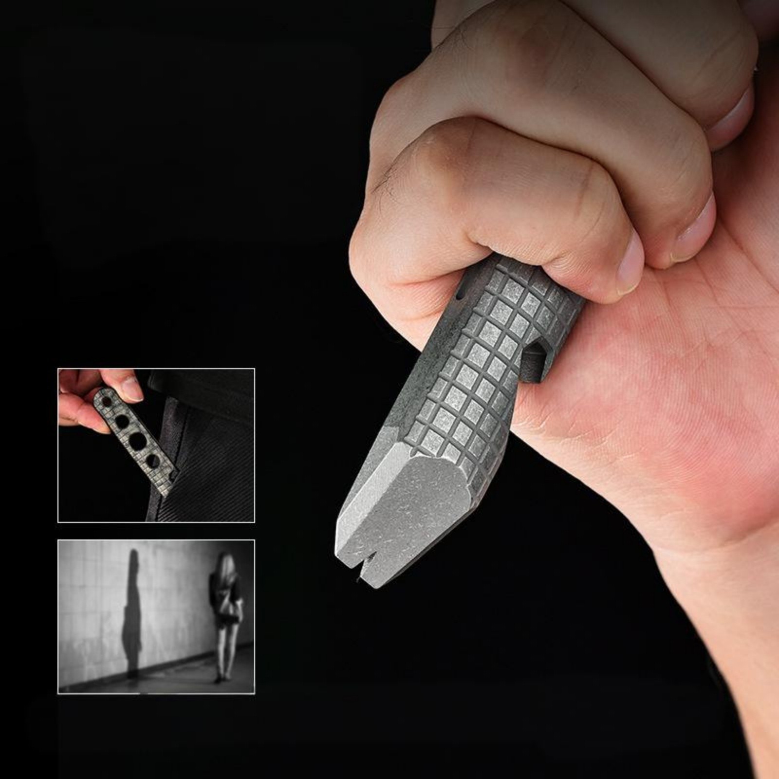 Titanium Alloy Crowbar Wrench Bottle Opener Keychain Outdoor Multi-Tool EDC