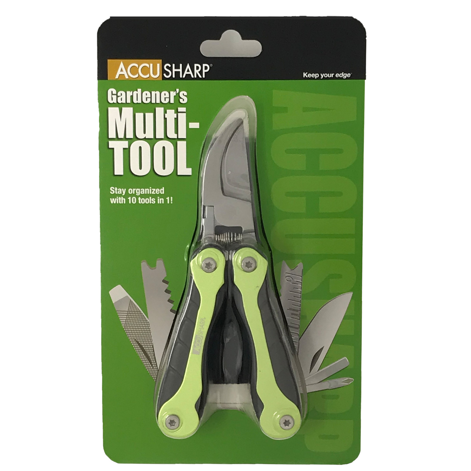 AccuSharp Gardener’s Multi-Tool Pruner/Accessory Set Ten Tools With Carry Case
