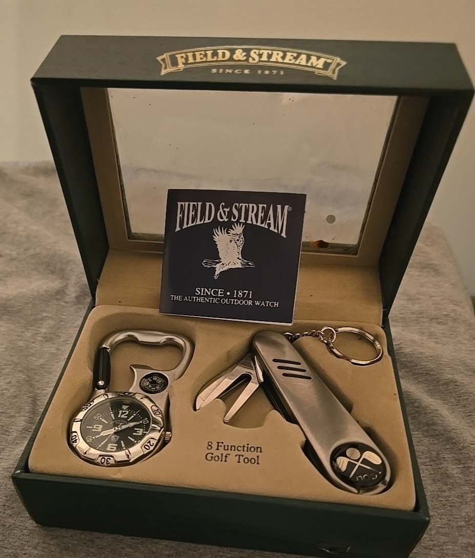 Field & Stream Men’s Watch and 8-Function Golf Tool gift set box damaged