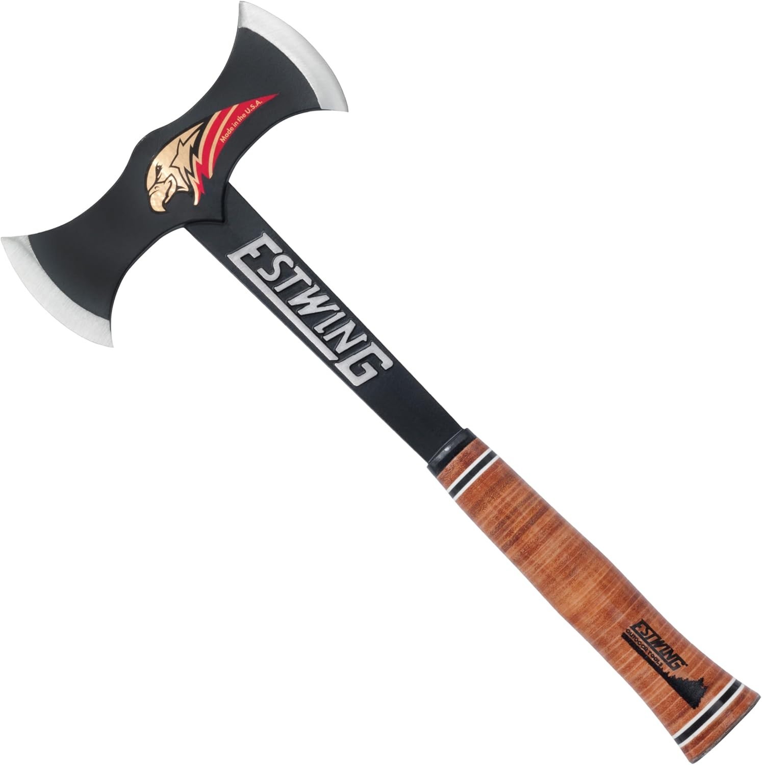 Double Bit Axe – 38 oz Made Wood Spitting Tool with Forged Steel Constructio…