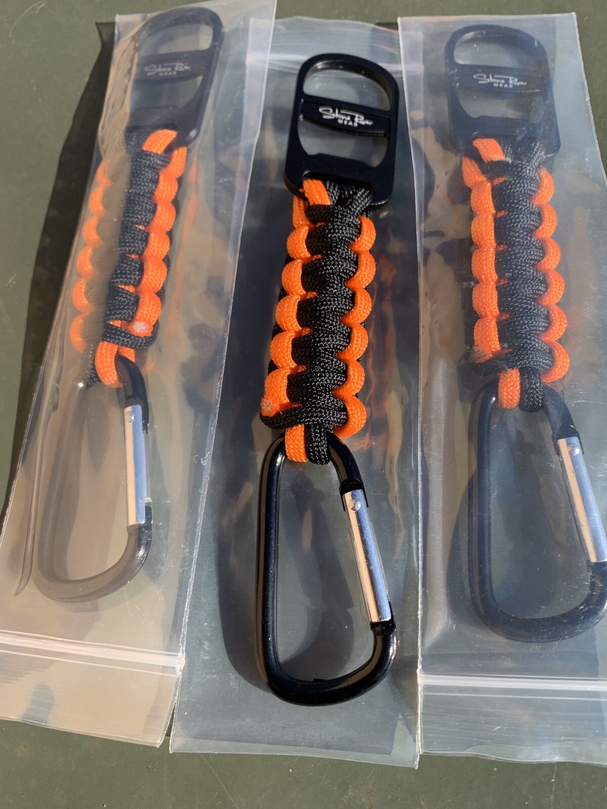 Lot 3 NEW Stone River Gear Paracord Keychain With Bottle Opener & Carabiner