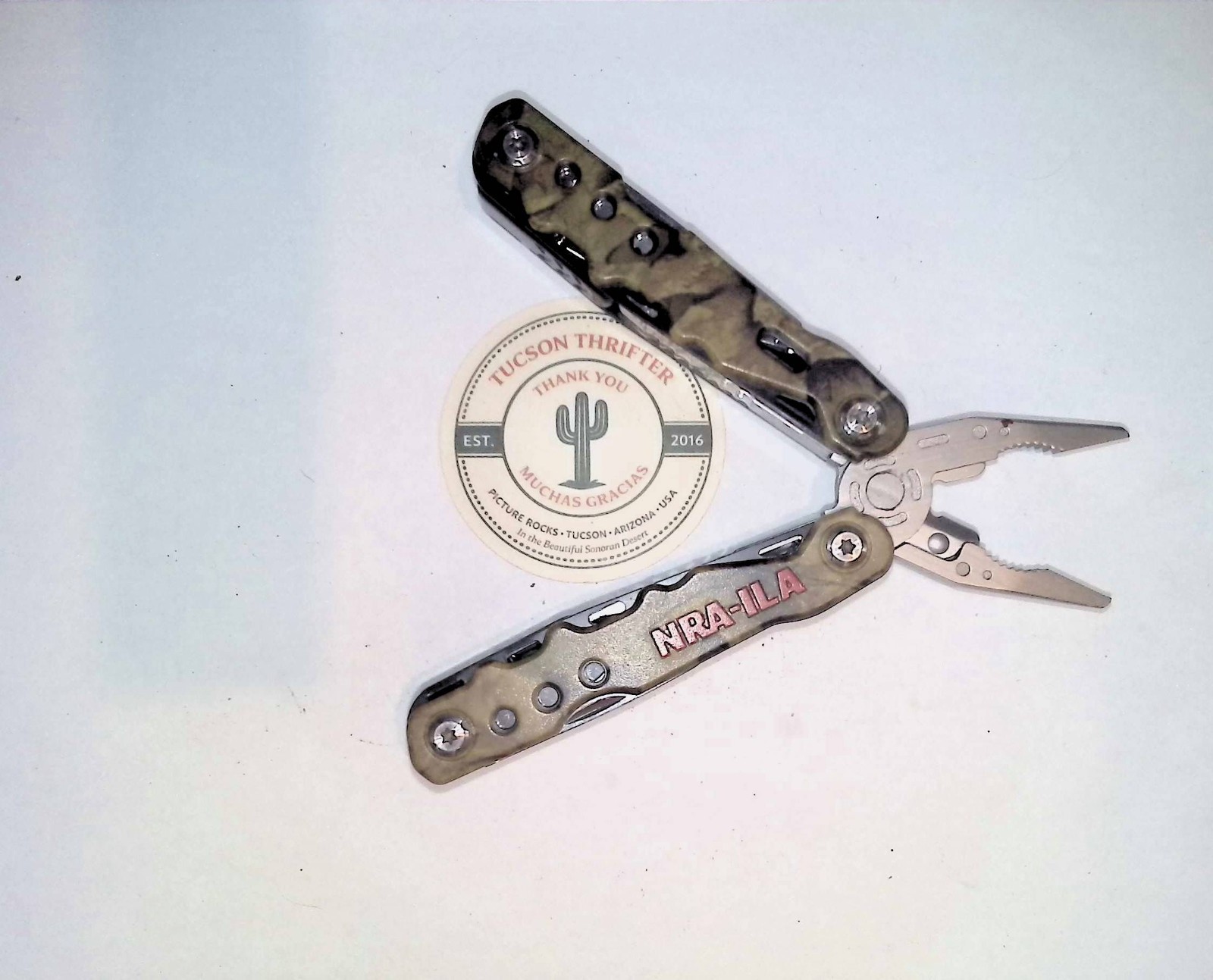 NRA Camo Multi-Function Tool With Sheath