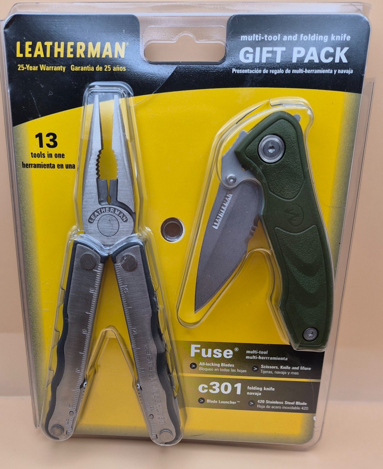 Leatherman FUSE Multi-tool & C301 Knife Combo – RARE OD GREEN Knife NOS