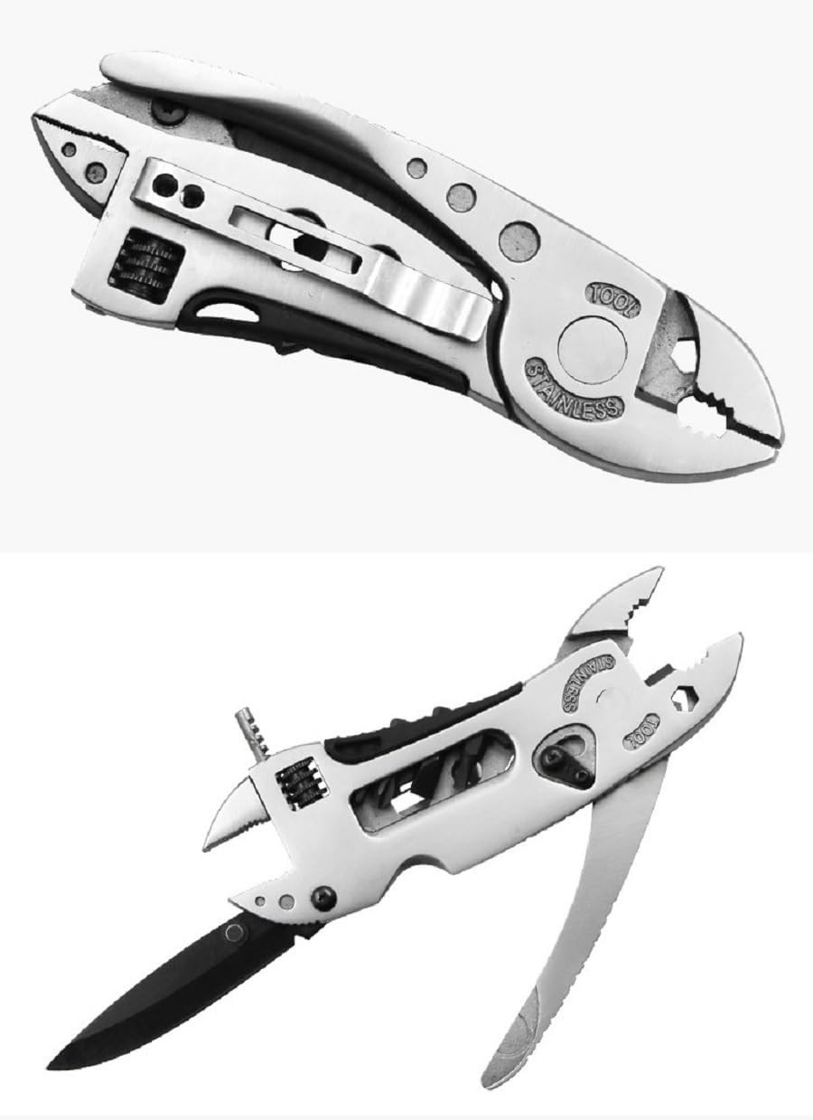 Multitool Wrench with 7 Tools/Pliers/Wire Cutter/Flat Screwdriver Adjustable