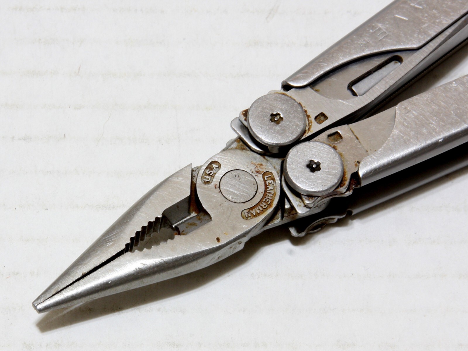 Leatherman Wave USA Multi-Tool Pat Pend Knife Needle Nose Pliers W/Sheath Vtg.
