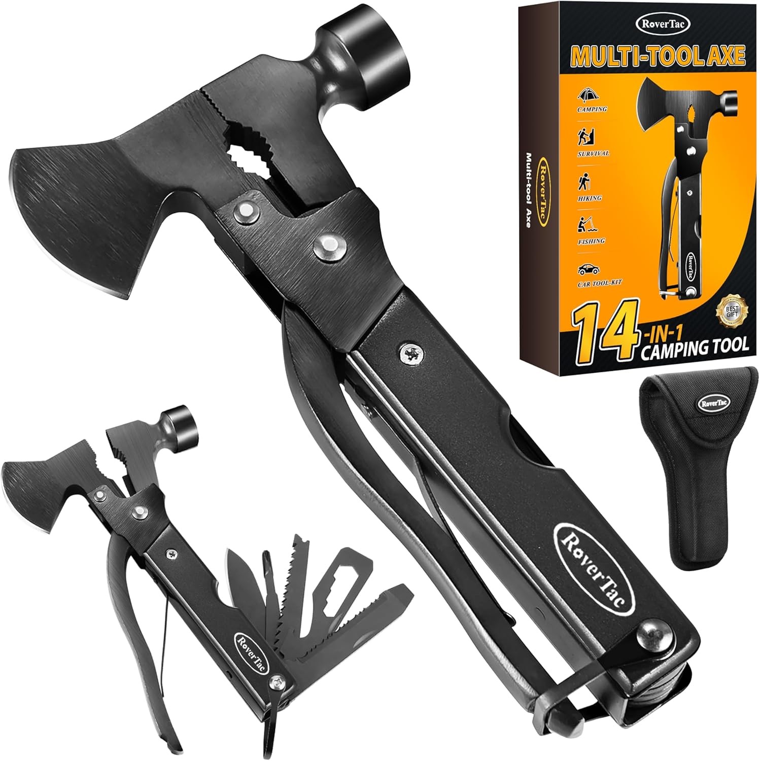 14-in-1 Multi-Function Camping Axe — Camping Gear with Sheath