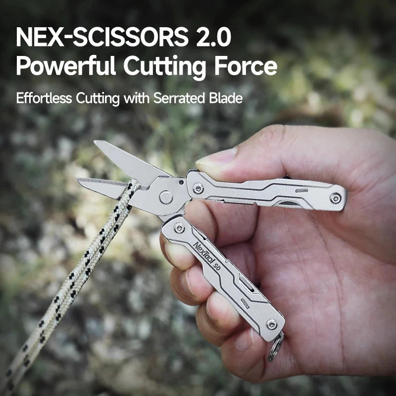 NexTool 8-in-1 Mini Multitool Scissors S0 Pocket EDC Camping Survival Tool