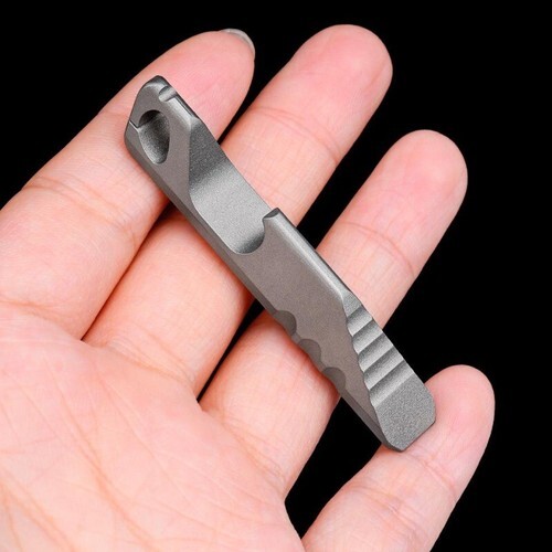 Mini Titanium Pry Bar Crowbar Bottle Opener Portable Keychain Multi Tools EDC