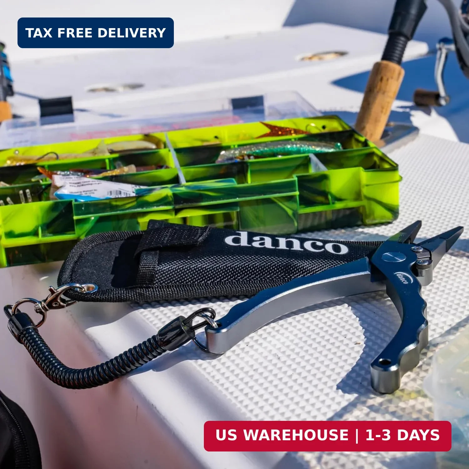 Gambler danco Aluminum Fishing Pliers and Fillet Knife Set, 7.5 Inch Pliers with