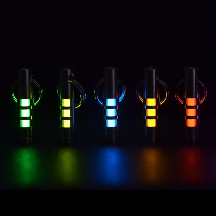 Glow in the Dark Titanium Keychian Necklace Pendant EDC Charm 25 Years Life Gift
