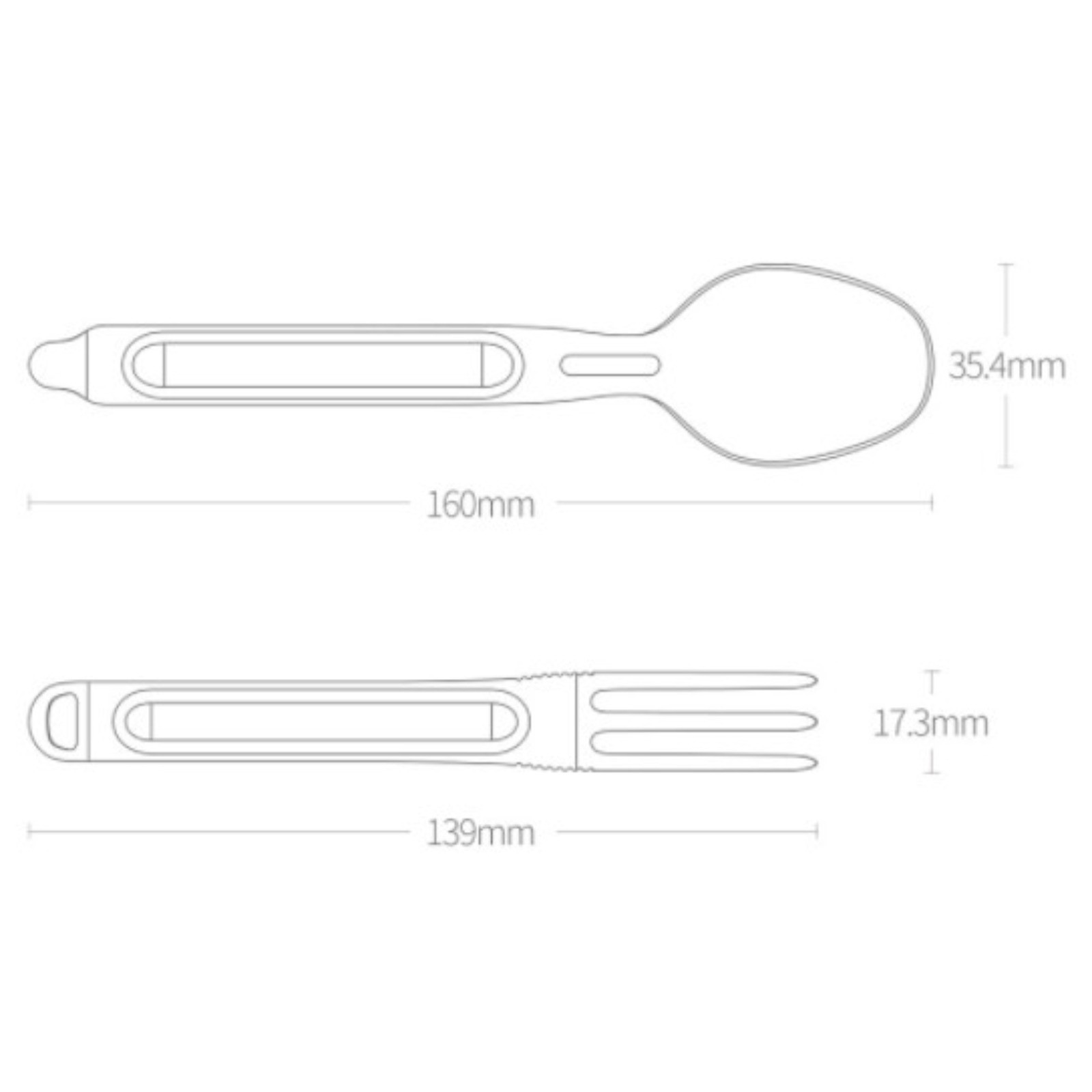 1 Set Creative Titanium Tableware Portable Spoon + Fork Home Kitchen Tool EDC