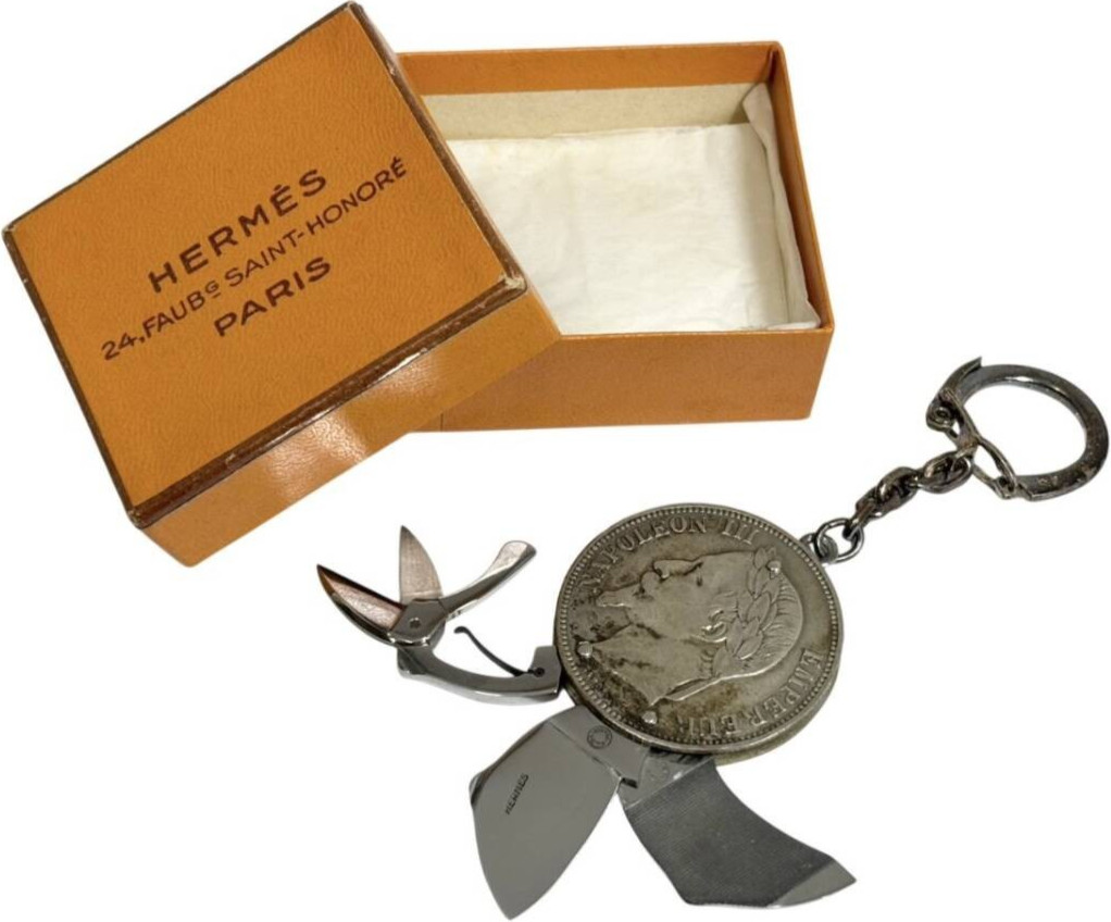 HERMES Coin knife Multi tool Silver ELOI PERNET Vintage with box
