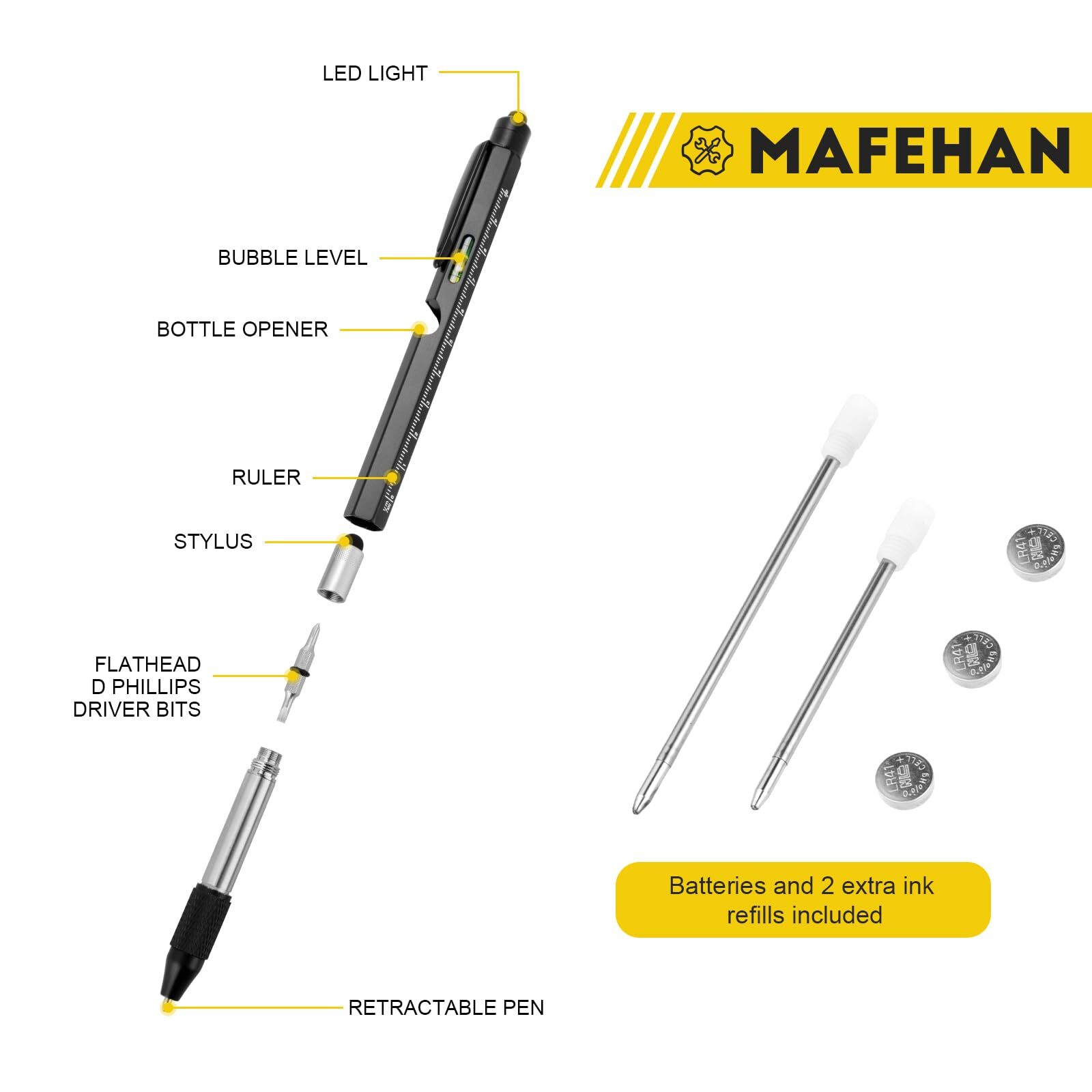 9 in 1 Multitool Pen Gifts for Men, Unique Husband Mens Men Birthday Gifts