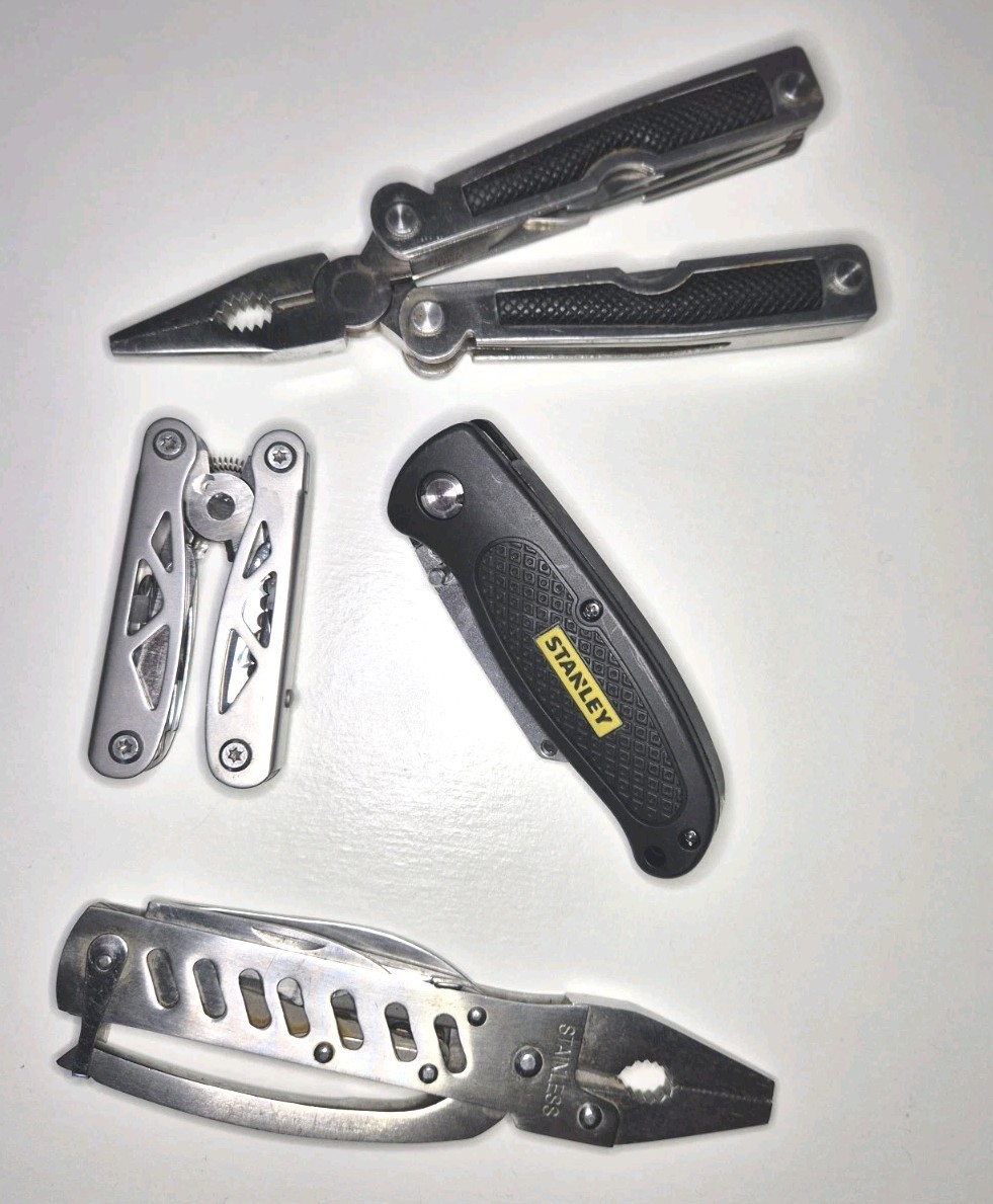 Tool Kit: Stanley FatMax Folding Knife + 3x Multitool (Pliers, Saws, EDC)