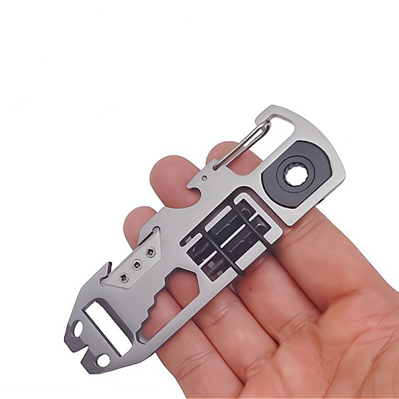 EDC Stainless Steel Key chain Pry Bar Crowbar Pocket Outdoor Multi Card Tools