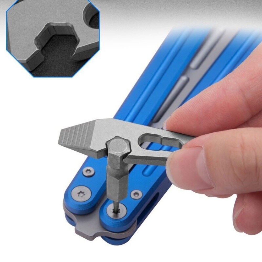 EDC Mini Titanium Alloy Keychain Multi Tool Pocket Pry Bar Crowbar Opener Cutter