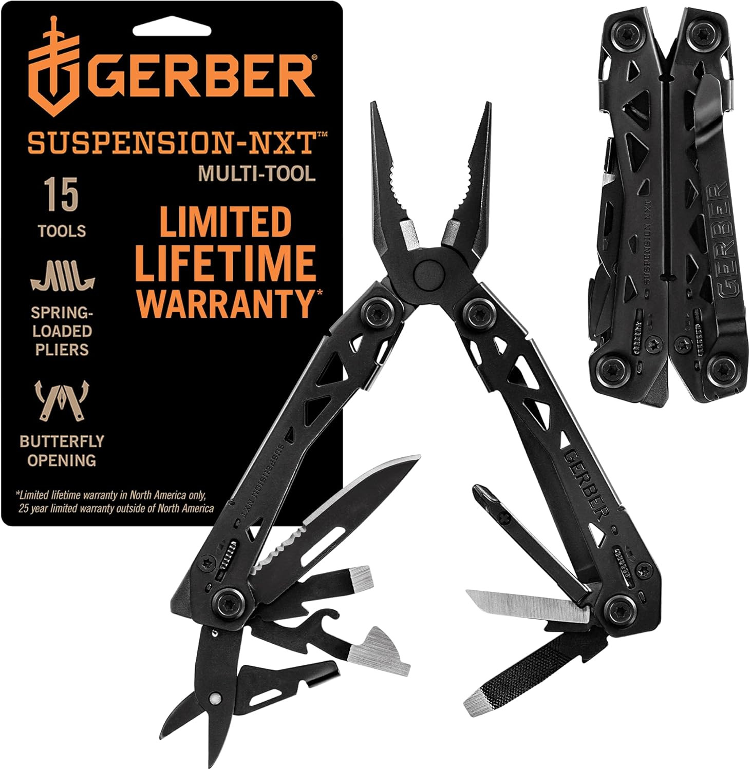 Gear Suspension-Nxt EDC Multitool 15-In-1 Pocket Knife, Needle Nose Pliers and W