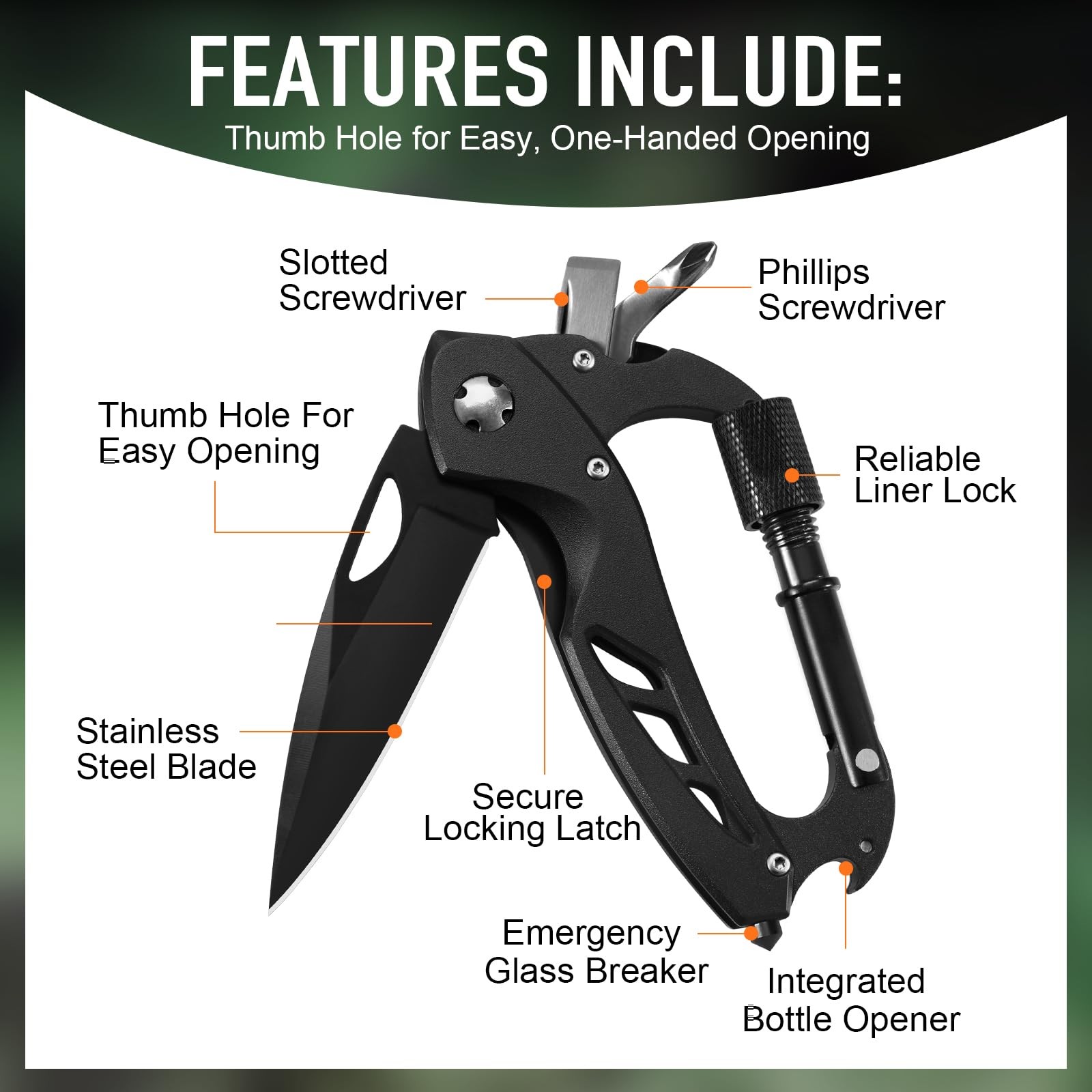 Multitool Carabiner with Pocket Knife, Birthday Gifts for Men Him Boyfriend, …