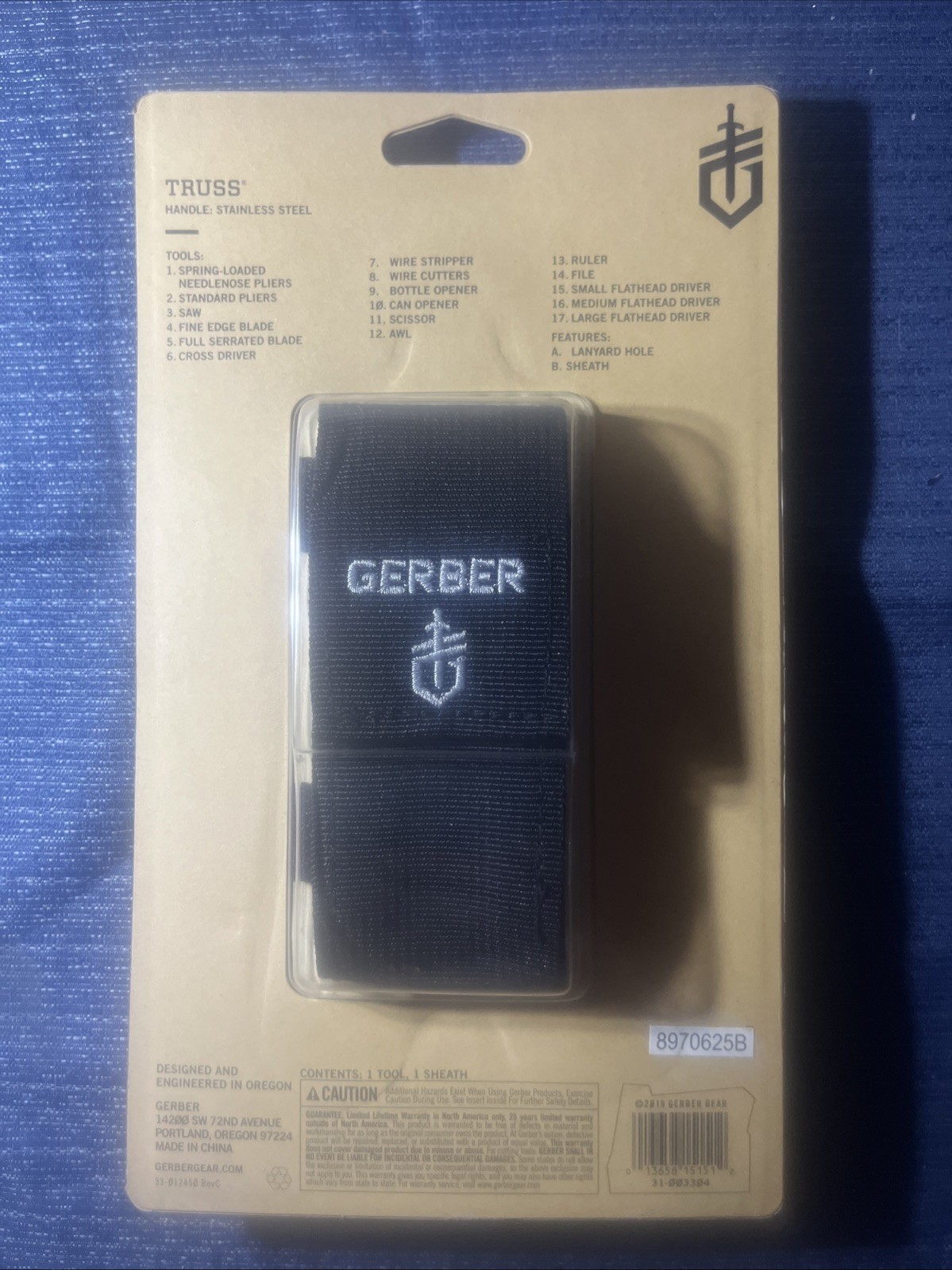 Gerber Truss Multi-Tool 31-003304 With Sheath, Stainless Steel, New Unopened
