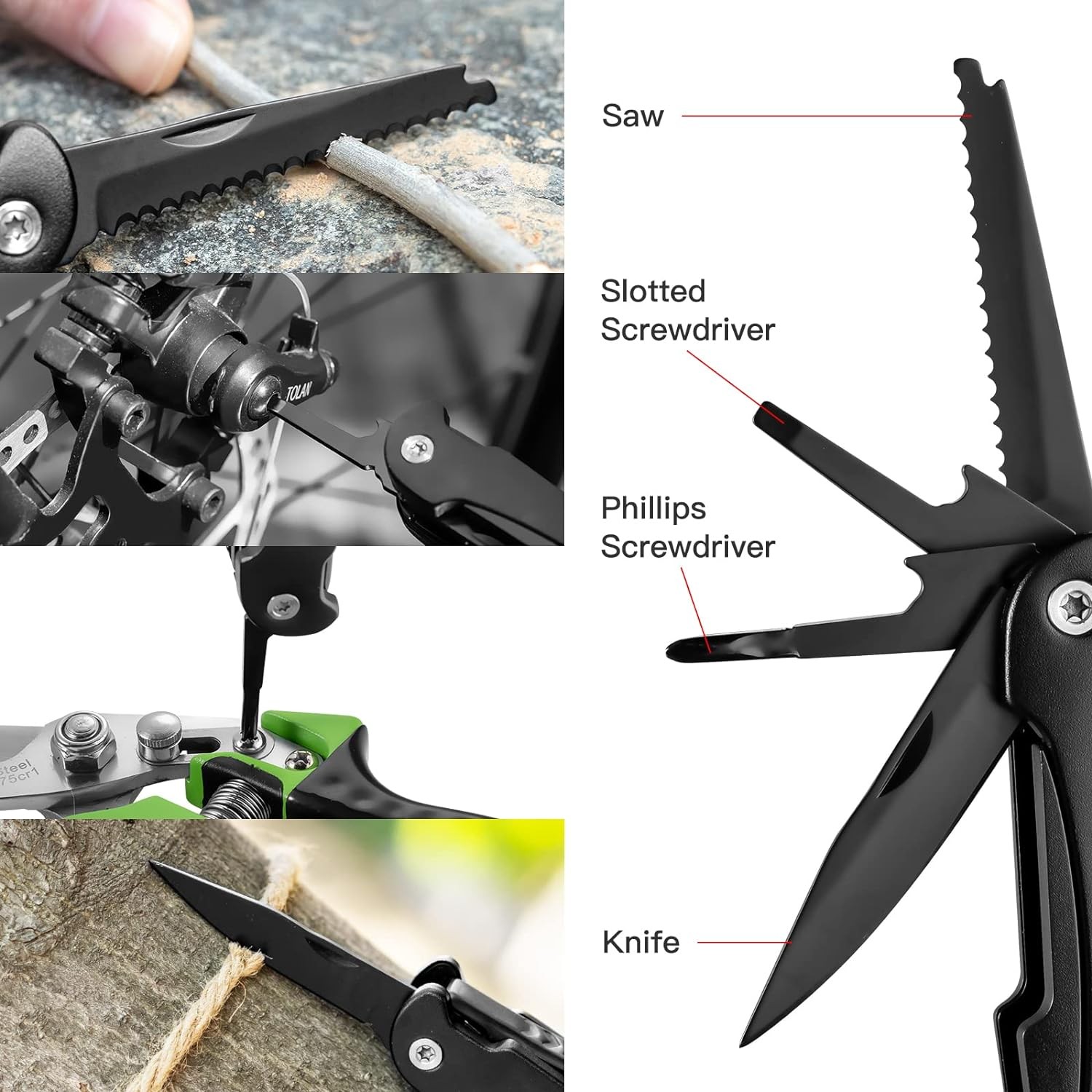 14 IN 1 Multitool Pliers with Pocket Clip, Portable Multi Tool