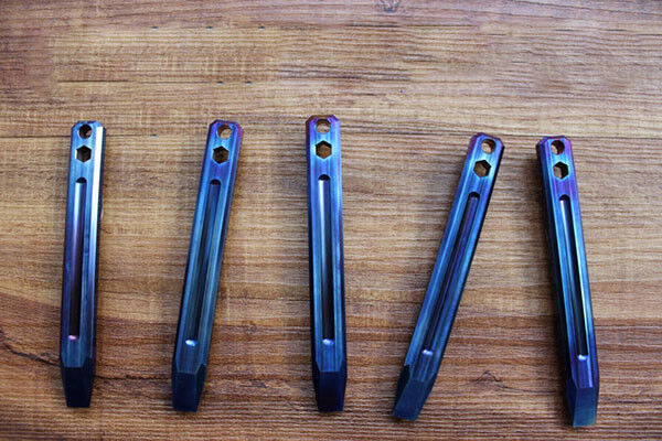 EDC TC4 Titanium Crowbar Pry Bar Screwdriver With Clip Keychain Pendant Tool