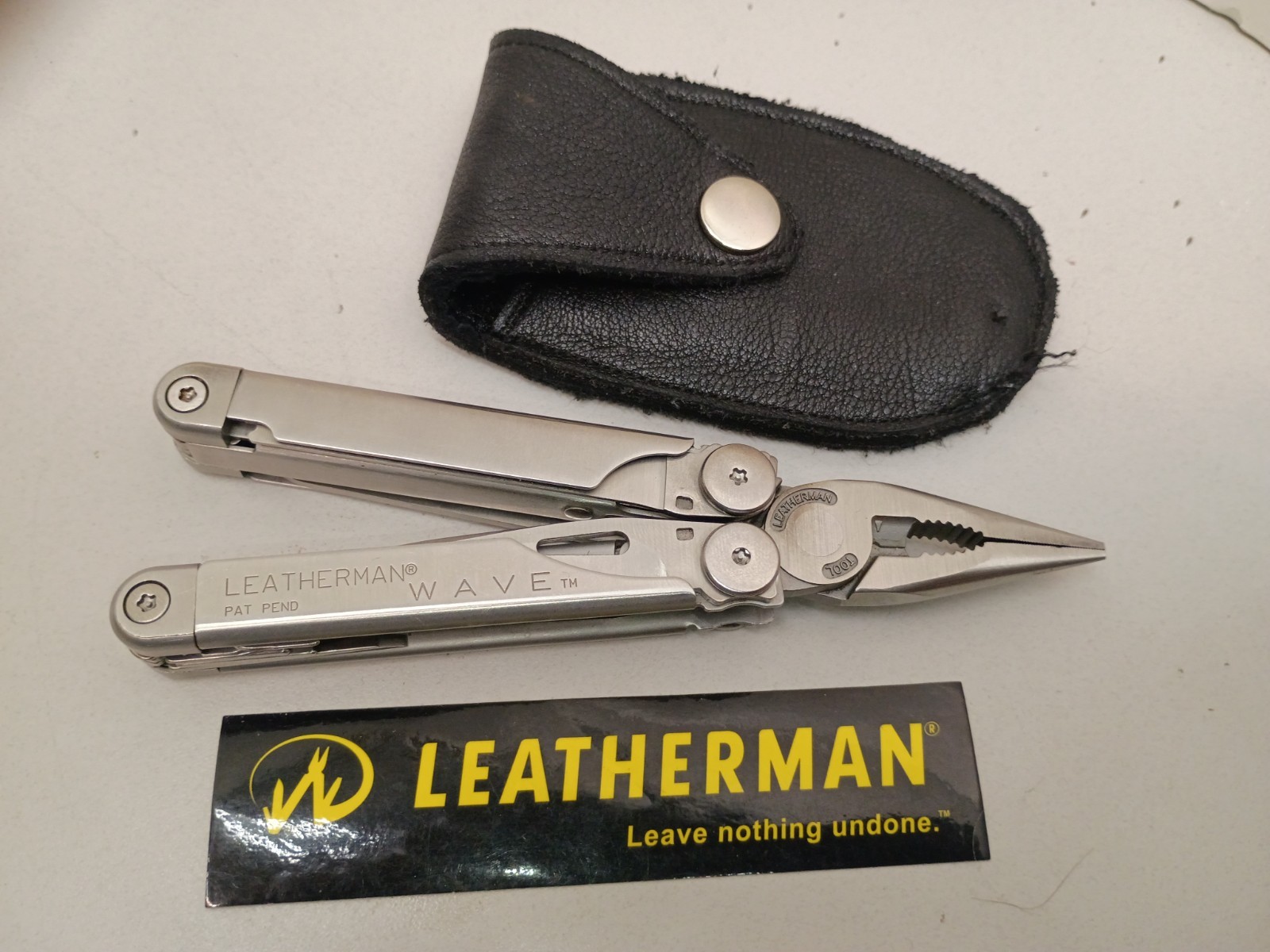 Vintage Leatherman Wave 1st Gen Multi Tool Pat Pend Custom Leather Sheath Case