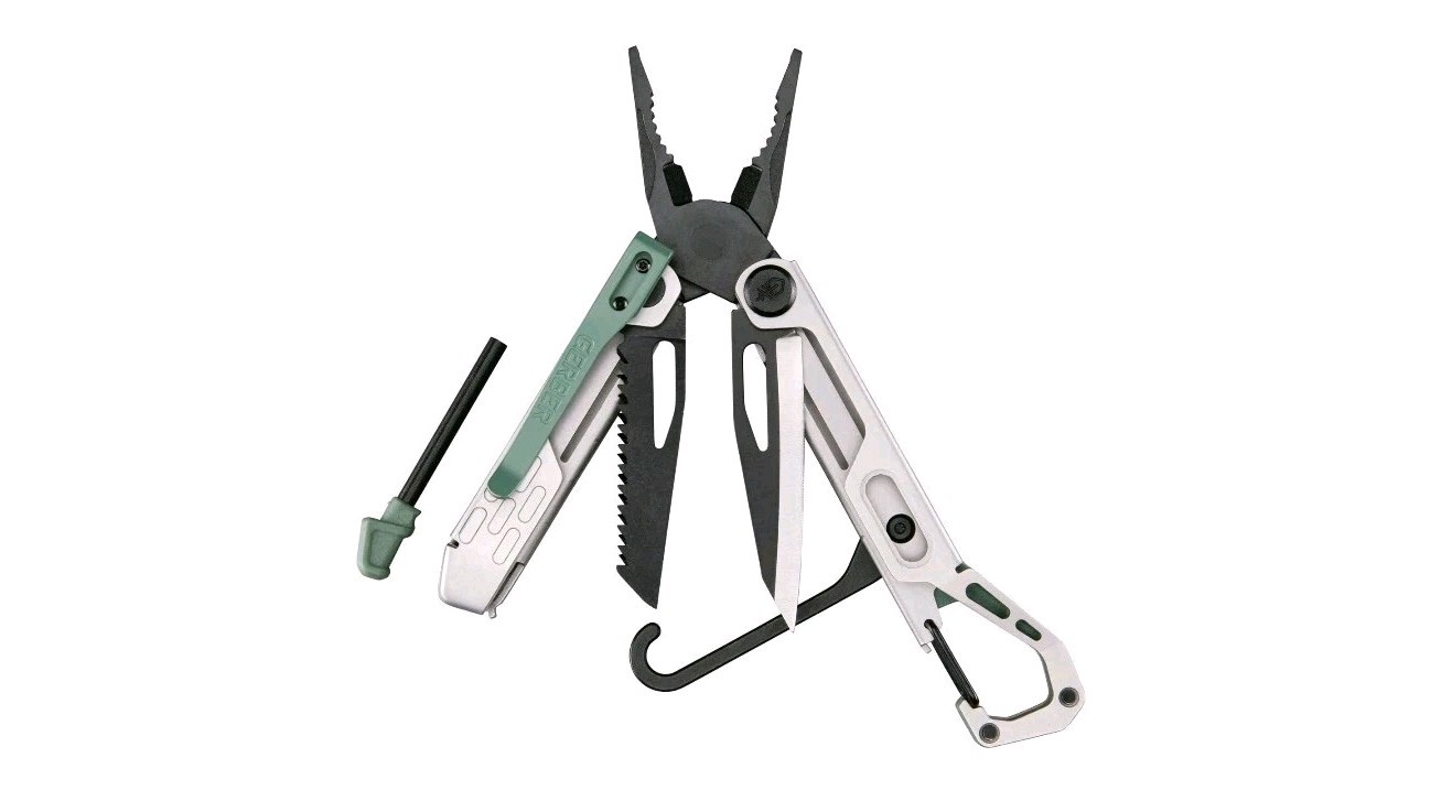 Gerber Stakeout Spark 10 Tools In 1 Pocket Clip Ferro Rod 4.6″ Closed 2.4″ Blade