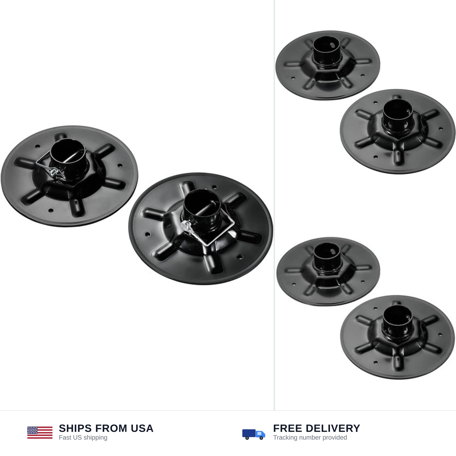 Qty (2) 377962 Replacement Rear Jack Foot Pad with Attachment Pins,9″ Diamete…