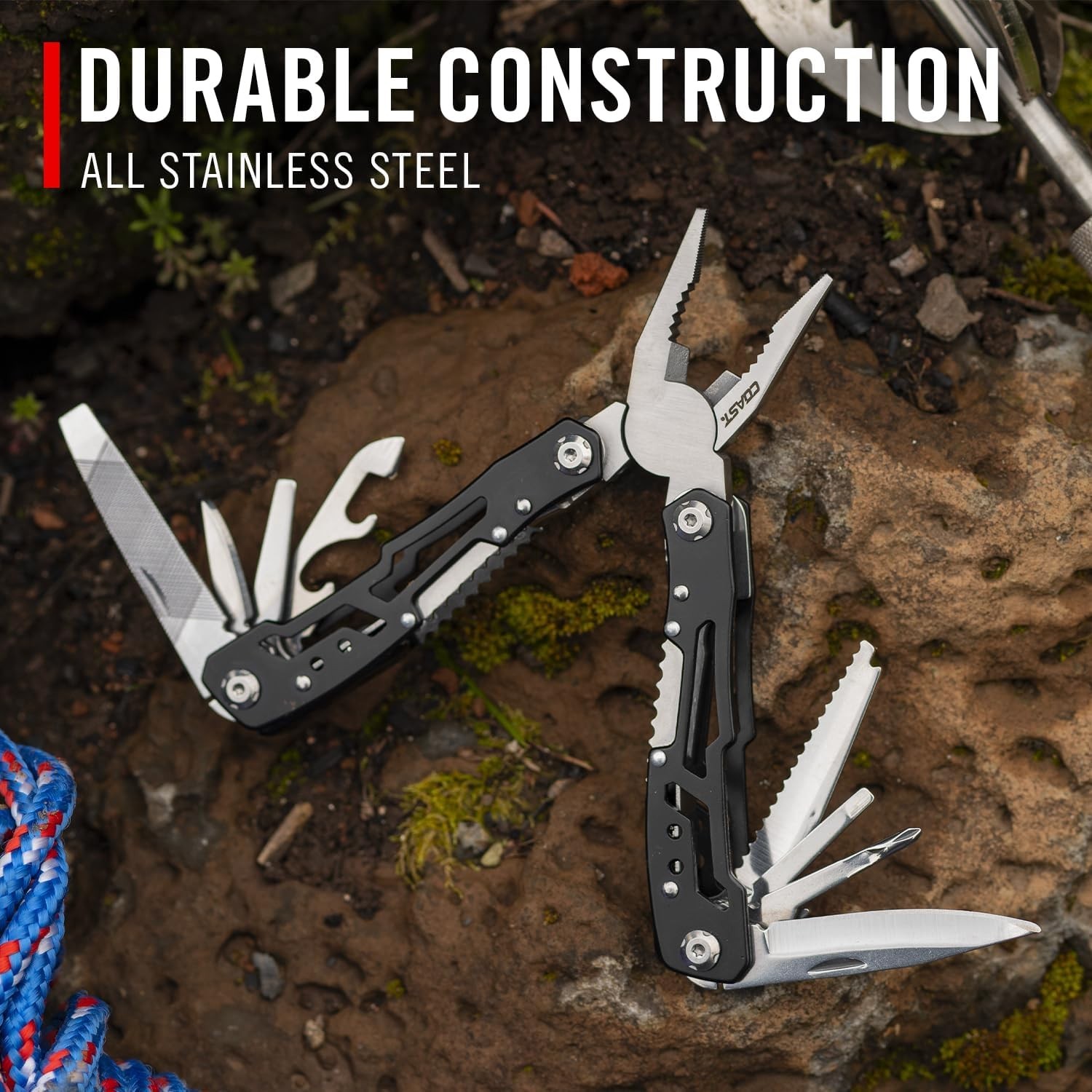 COAST CT220 11-in-1 Multi-Tool and Multi-Plier, Safety Lock, Wire Cutter , EDC